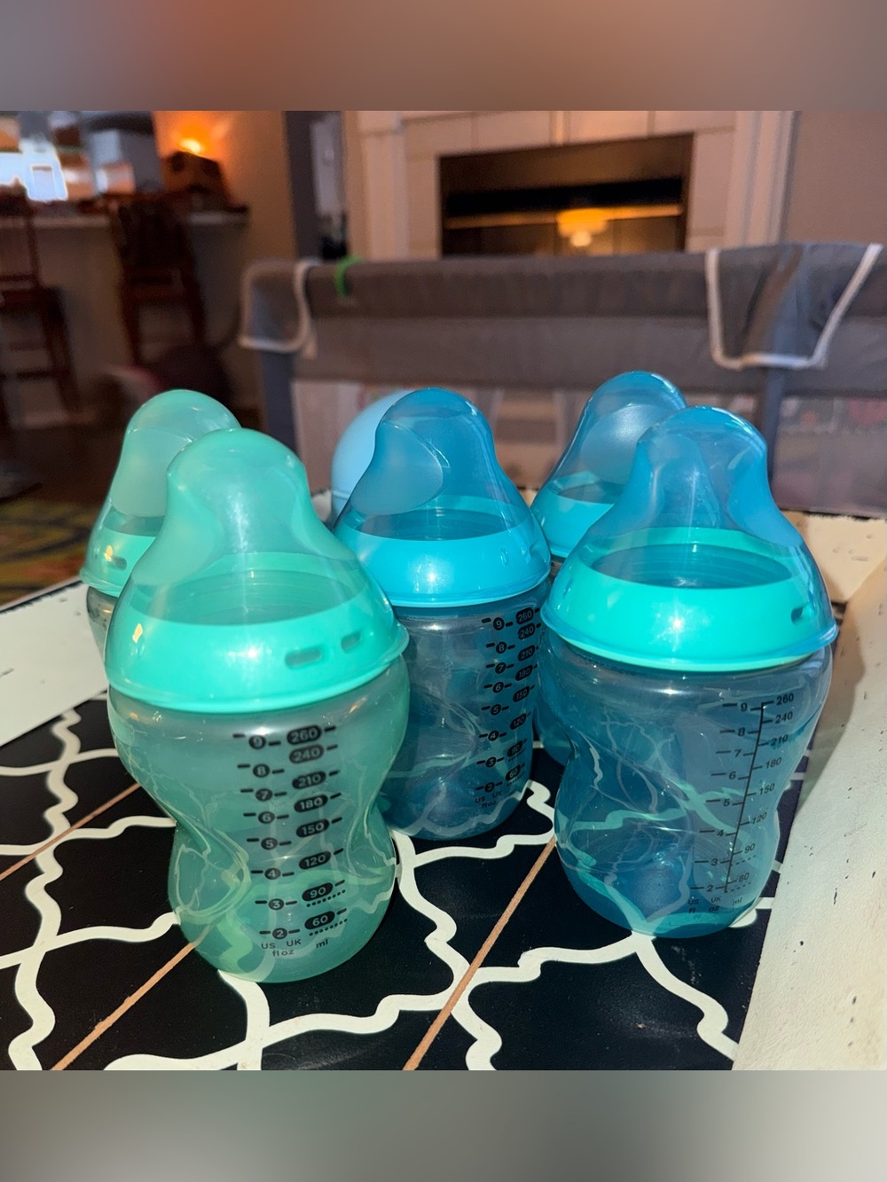 Blue and Green Tommee Tippee Feeding Lot w/Extras